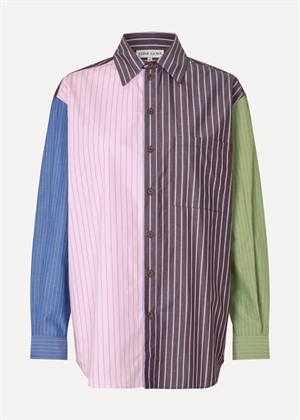 Pocket oversized multi stripe skjorte Multistripes Mix Stine Goya 